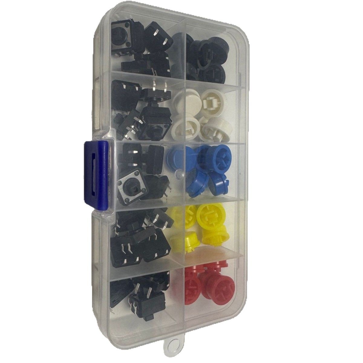 25PCS circular touch switches, push-button switches, micro switches with push-button caps, 12*12*7.3MM box set Item Picture