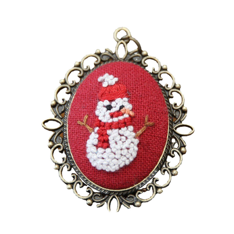 Jinhao Handmade Embroidery diy material Bag Necklace, Women's fabric flower Lu embroidery Beginner's Learning ancient-style sweater chain Item Picture