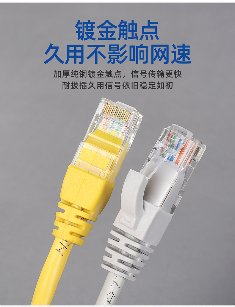 超五类网线现货成品8芯双绞CAT5E网络跳线机柜机顶盒配送线1.5米详情7