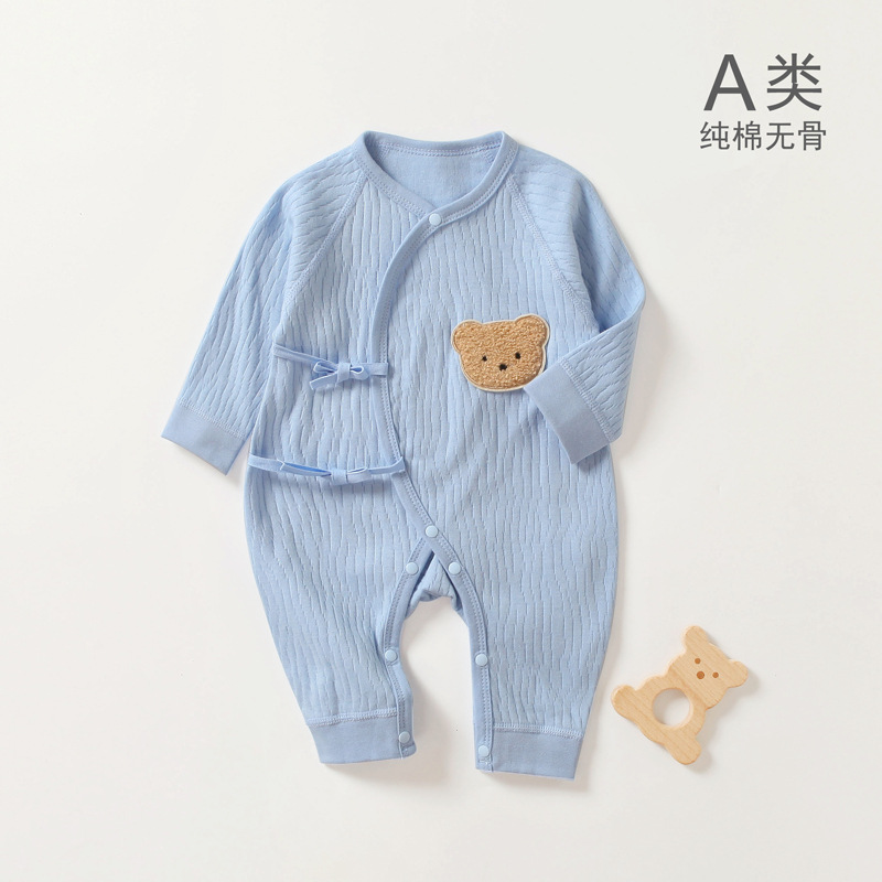 Newborn baby clothes spring and autumn style pure cotton butterfly 52 size 59 monk's suit 0-3-month newborn baby one-piece suit Application Scenario