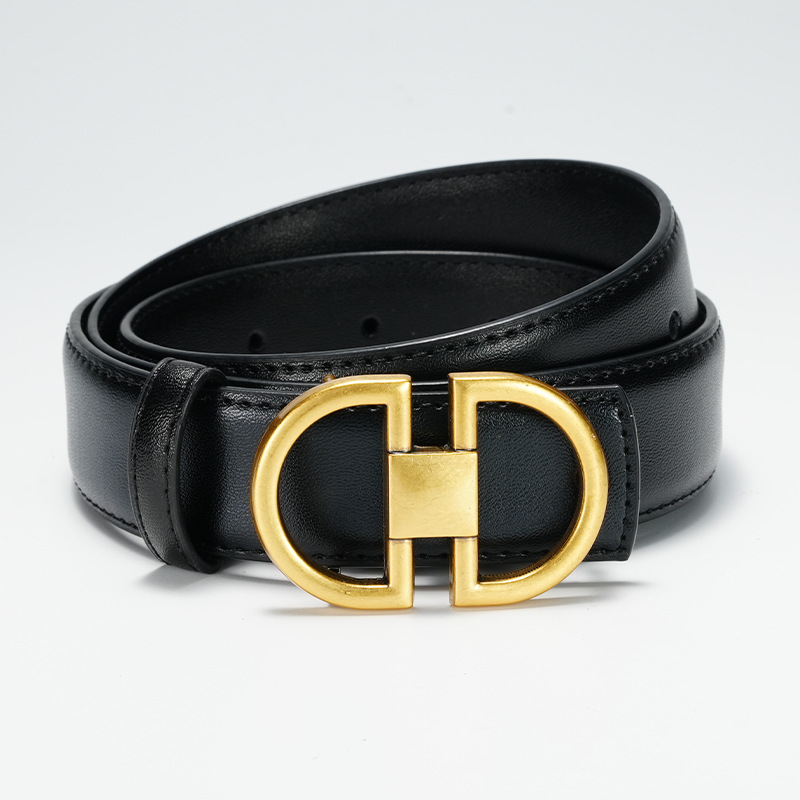 女士腰带双面真皮平滑扣高品质束腰带配连衣裙装饰纯牛皮皮带女潮详情17