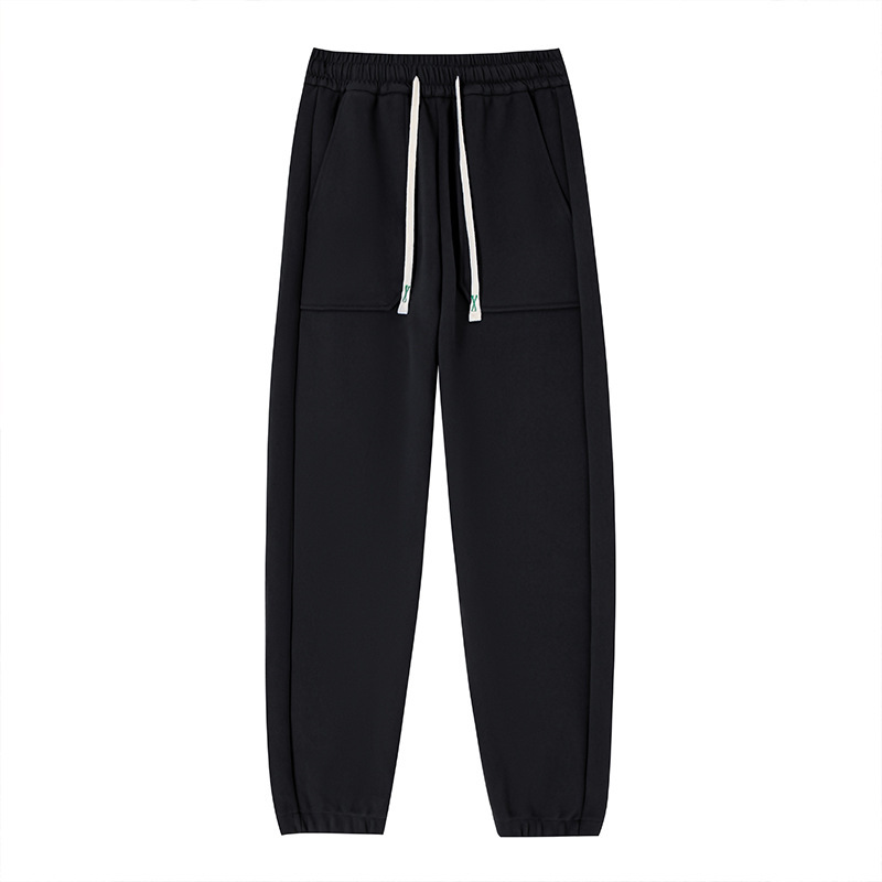 Windproof pants with tight cuffs and a closed hem for autumn and winter. Velvet high-waisted, thickened and loose, versatile, casual and sporty sweatpants for women Item Picture