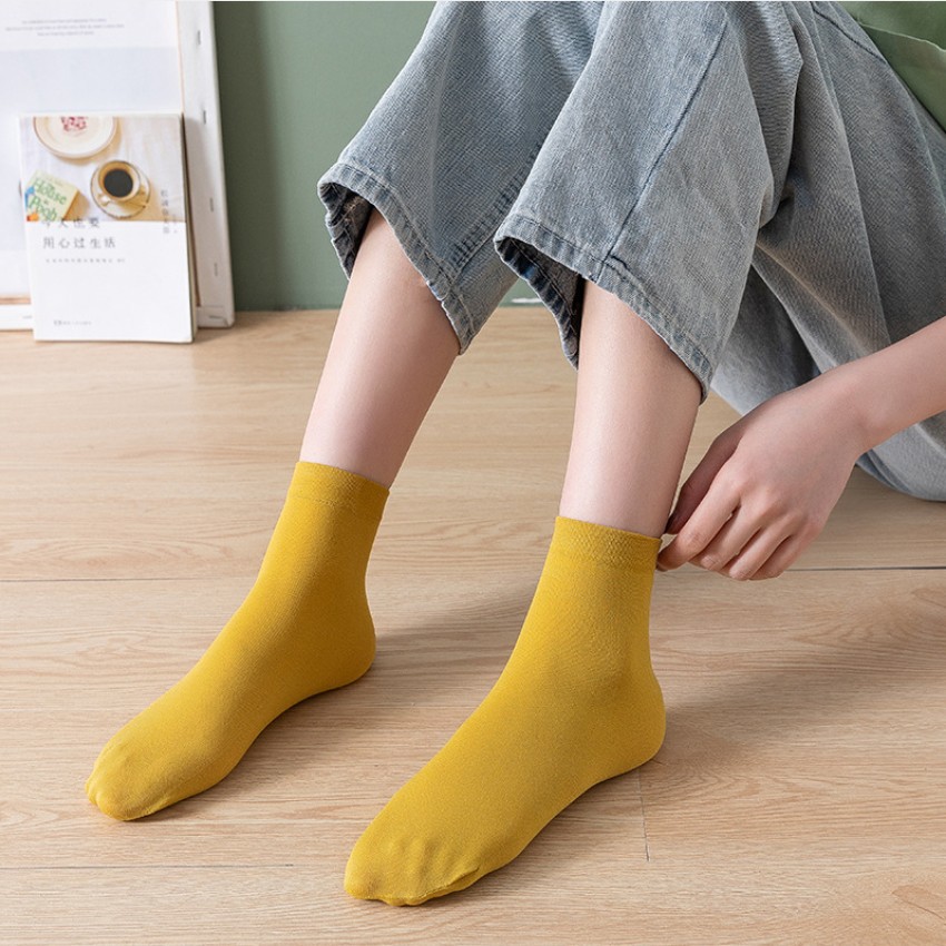 New candy-colored socks box set, 10-color parent-child socks, spring and summer thin solid-color socks, thin cotton simple short socks Application Scenario
