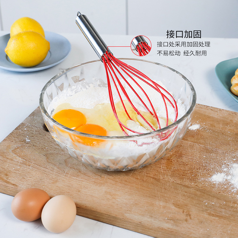 烘焙工具打蛋器不锈钢加粗搅拌器半自动打蛋器手动迷你硅胶打发器