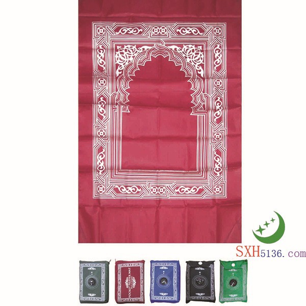 便携式拉链指南针礼拜毯朝拜毯 祷告毯厂家直销