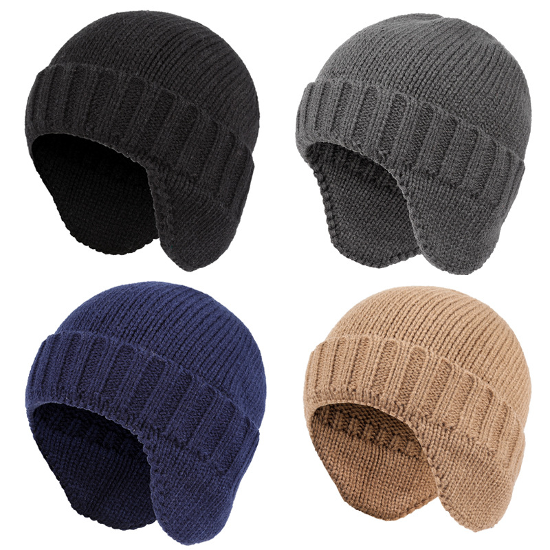 针织帽子骑行白底实物图