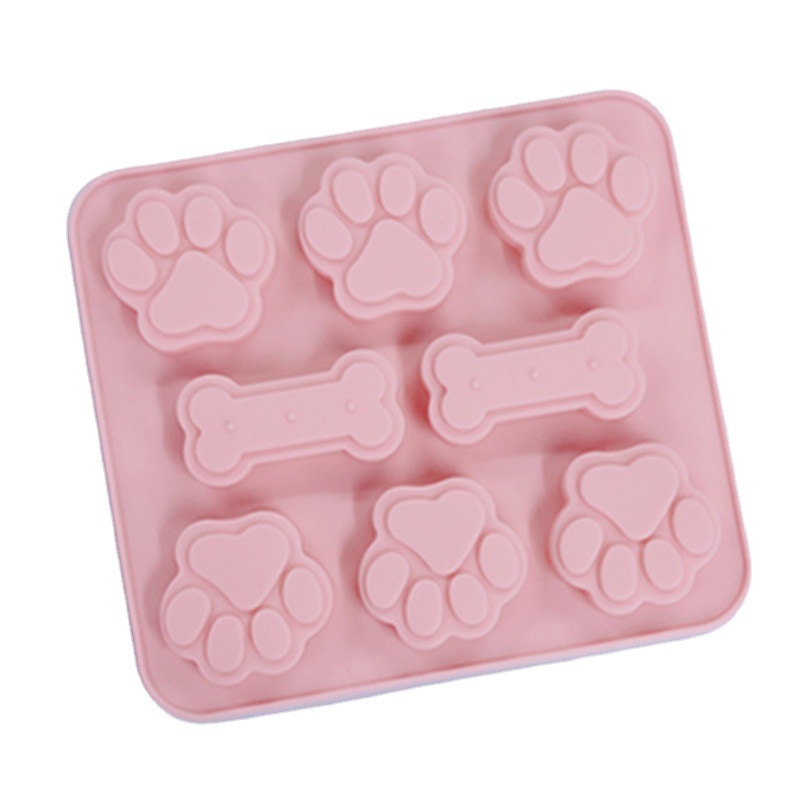 6-piece cat paw bone silicone baby food mold, cake and rice cake mold, resin candle, diy aromatherapy plaster bowl cake Item Picture