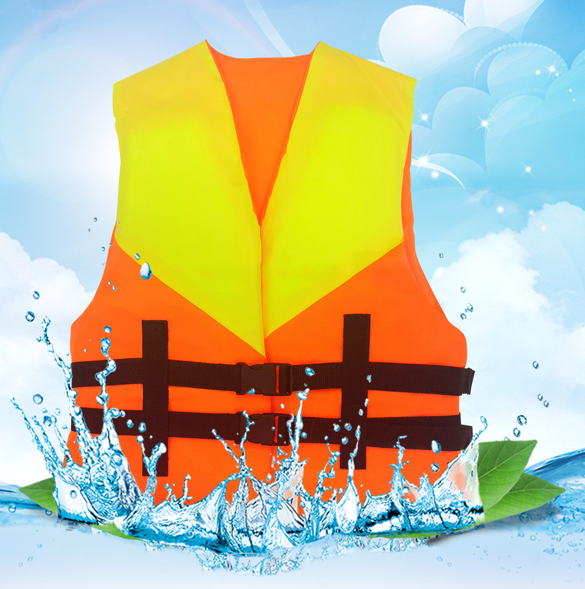 New Adult Children Oxford Cloth Safe Outdoor Water Park Indoor Wading Supplies Marine Life Jacket Vest Specification drawing