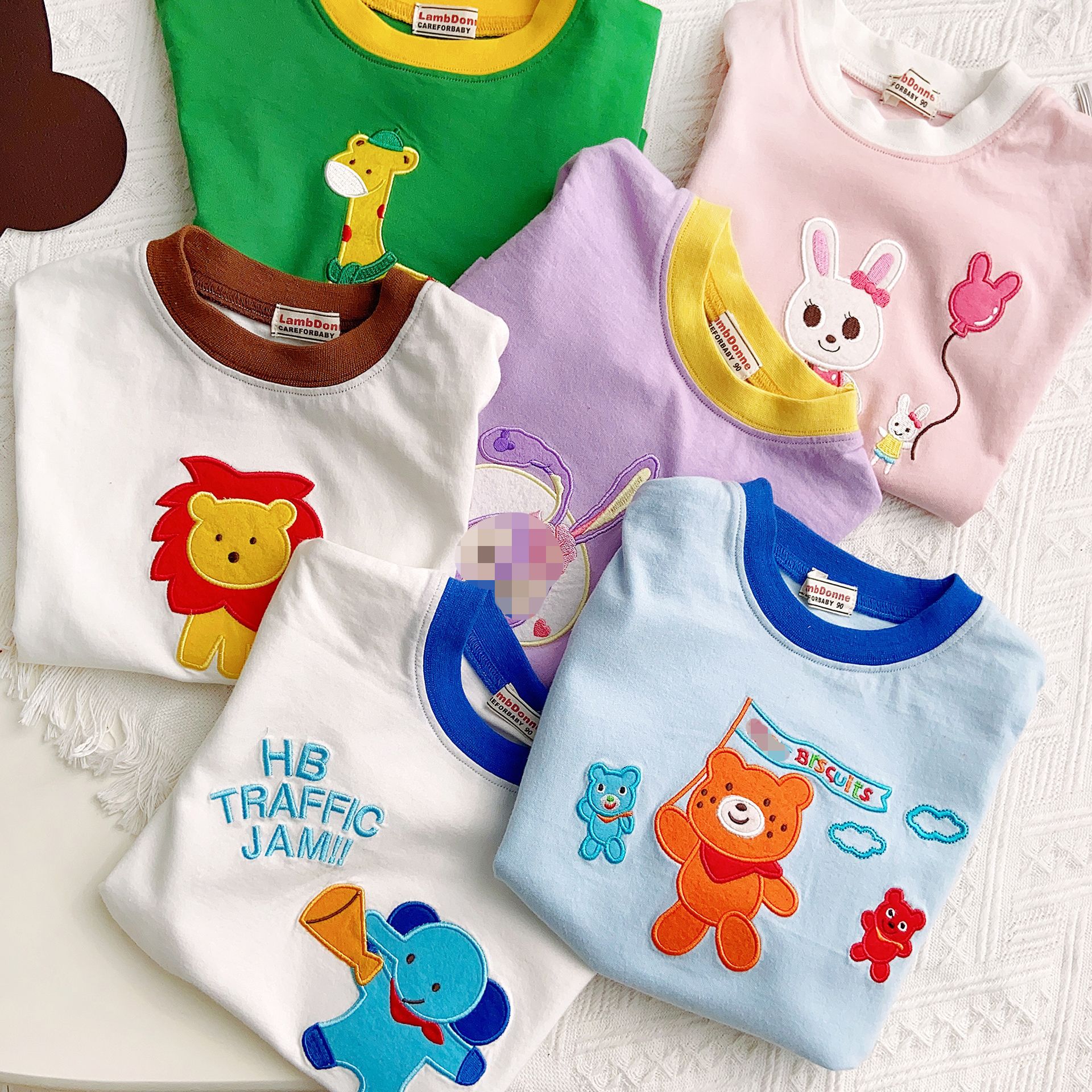 Baby short-sleeved T-shirts, boys' summer clothes, short-sleeved cartoon T-shirts, short-sleeved girls' tops, little baby clothes, foreign trade children's clothing