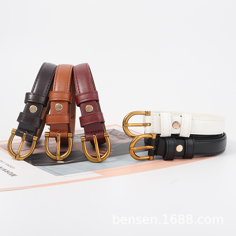 Manufacturers Spot Fine Belt Super Good To Take A Small Black Belt Simple Retro Gold Jeans With Ins Wind Korean Women Specification drawing