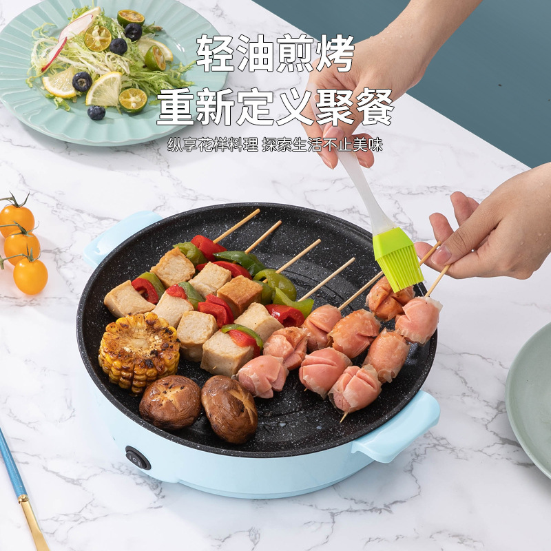 Manufacturers Directly For Take-Out Mini Electric Grill Multi-Functional Travel Portable Non-Stick Electric Barbecue Oven Gifts Application Scenario