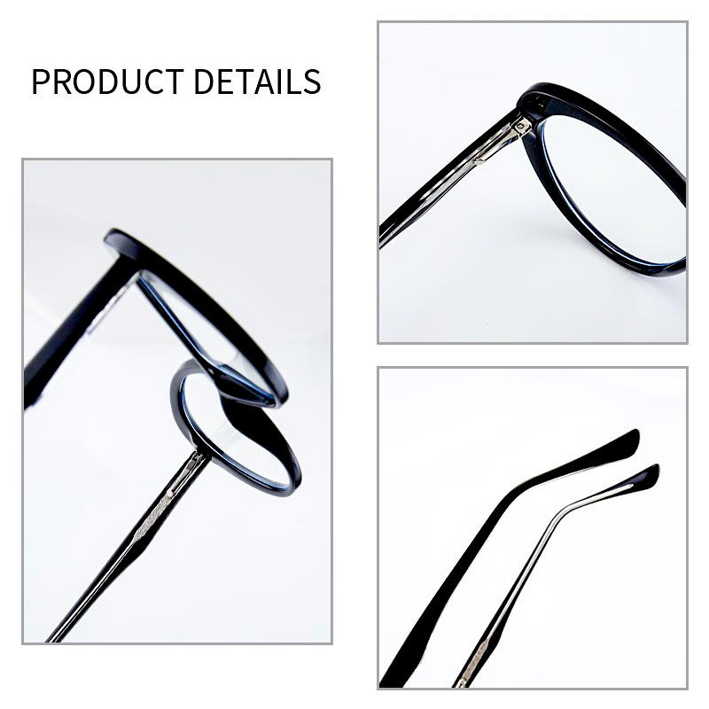 87189 TR90圆形板材眼镜框 时尚眼镜架 拼色防蓝光眼镜电脑眼镜框详情图5