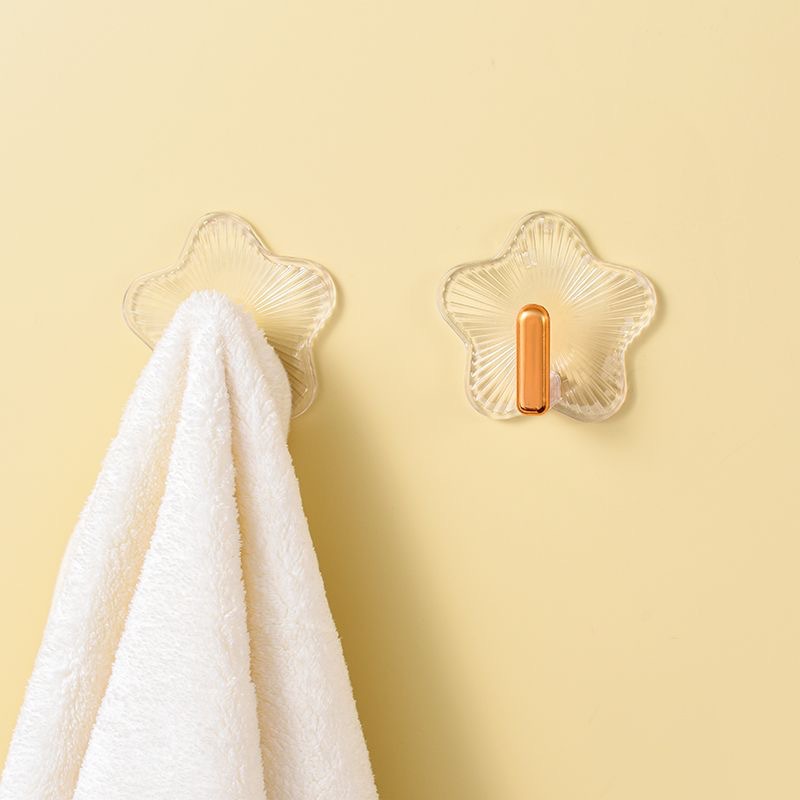 New transparent star hook, strong load-bearing, no need for drilling, light luxury bathroom, no trace, sticky hook, wall hook details Picture