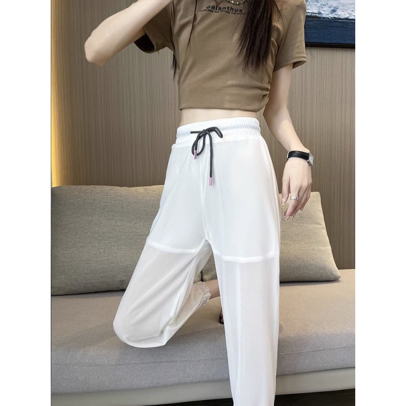 Ice Silk Gauze Haren Pants Women's Summer Thin Loose Thin Large Size Casual Anti-Mosquito Quick Drying Pants Women Application Scenario