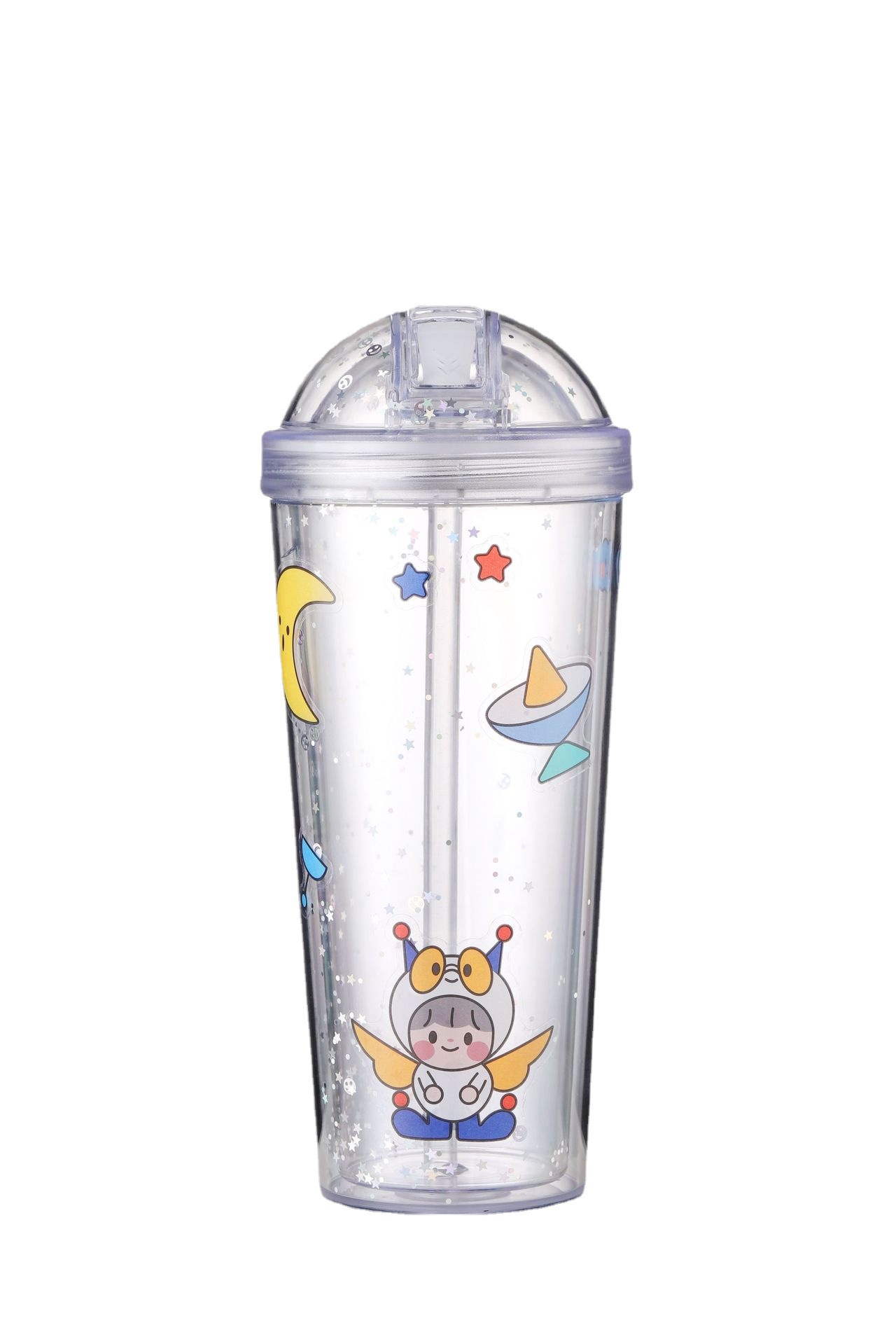 塑料杯/大肚杯/水杯学生夏季可爱/水杯学生夏季卡通/水杯儿童夏季可爱白底实物图