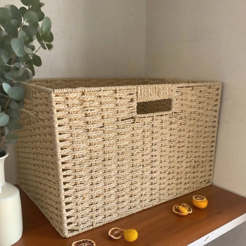 Woven storage baskets for snacks, toys, sundries, desktop coffee tables, entrance halls, cosmetics, clothes and books, storage boxes Specification image
