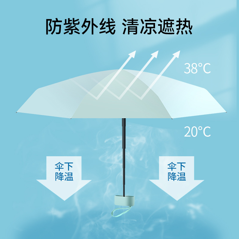 FaSoLa旅行迷你便携六折雨伞晴雨两用遮阳伞防晒防紫外线太阳伞详情图4