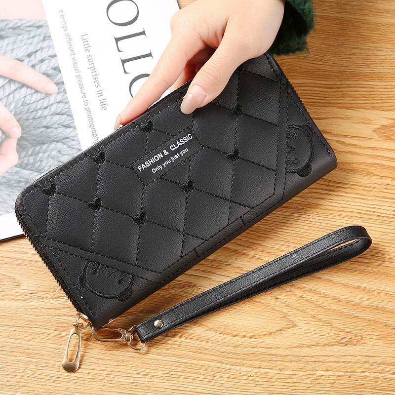 Source Manufacturer 】 New Women's Purse Female Long Fashion Single Zipper Large Capacity Purse Mobile Female Bag Specification drawing