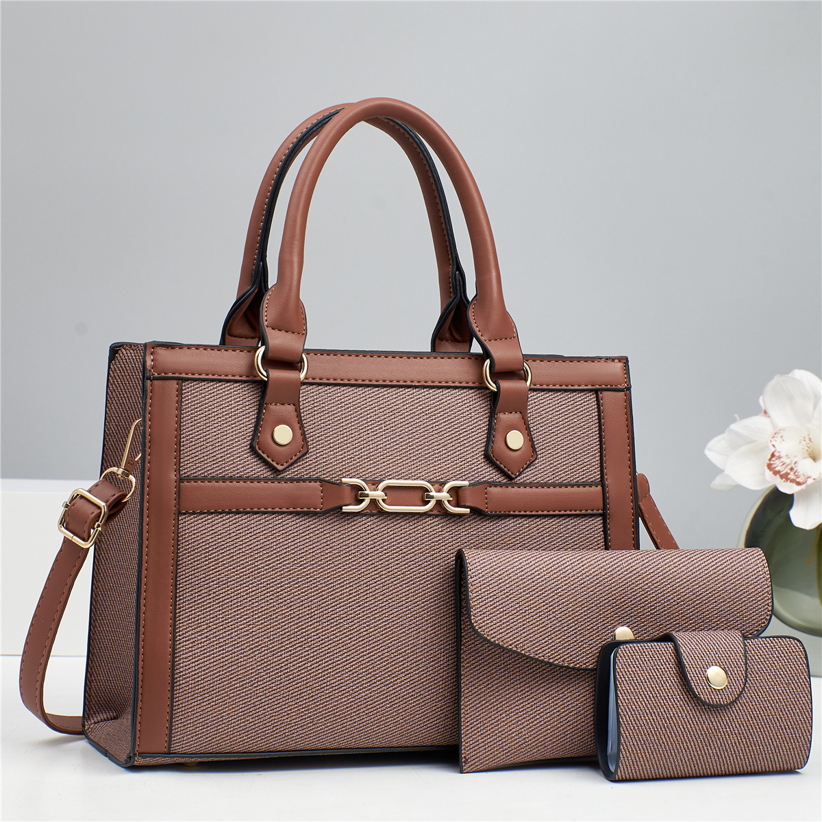 Large Capacity Hand Bill Of Lading Shoulder Crossbody Bag Foreign Trade Explosive 2024 New Fashion All-In-One Bag New Atmosphere Lady Specification drawing