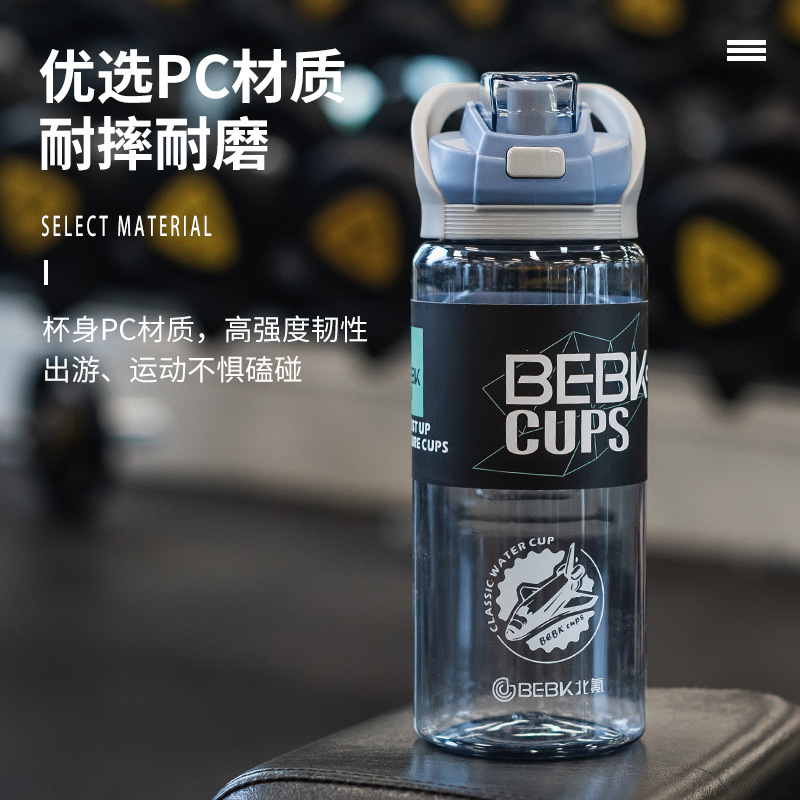 G446北氪BEBK户外pc大容量运动水杯夏凉杯便携弹盖塑料水壶健身太空杯细节图