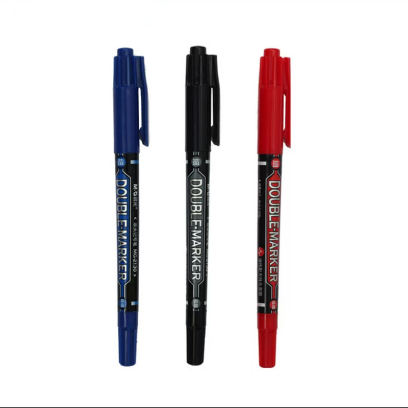 Colorful small double-headed oil-based marker pens for children's drawing, quick-drying outline pens that can't be erased, and extremely fine art markers Item Picture
