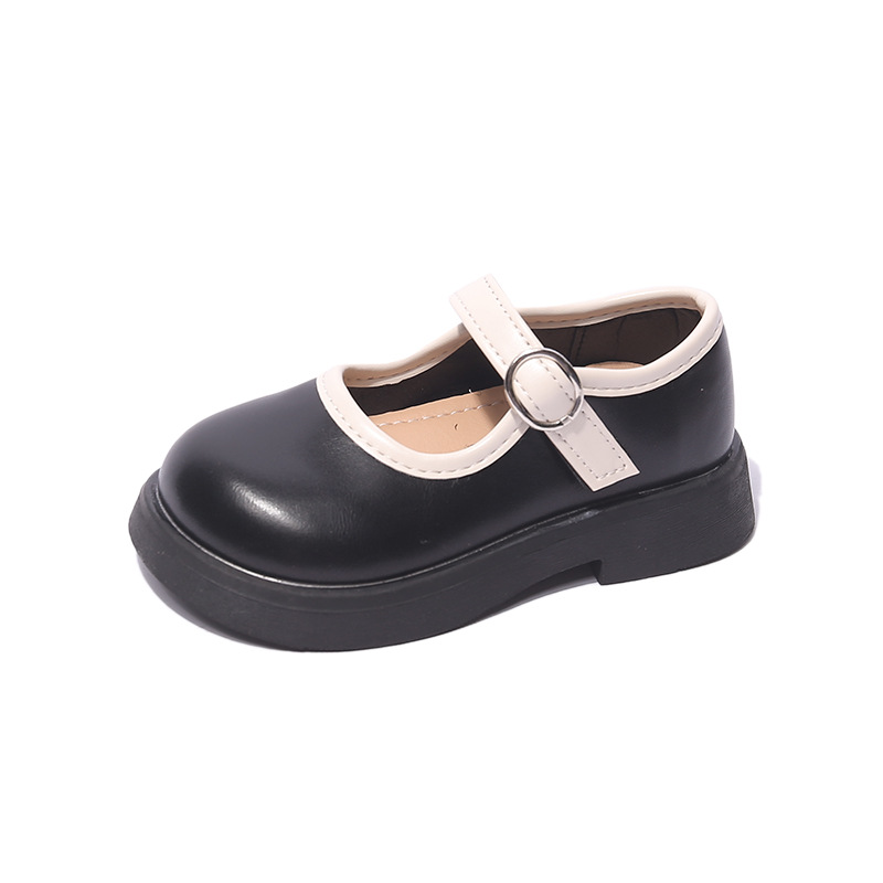 Girls' Leather Shoes Princess Shoes 2022 Autumn Black Soft Soled Girls Single Shoes Children's Small Leather Shoes Elementary School Performance Shoes Item Picture