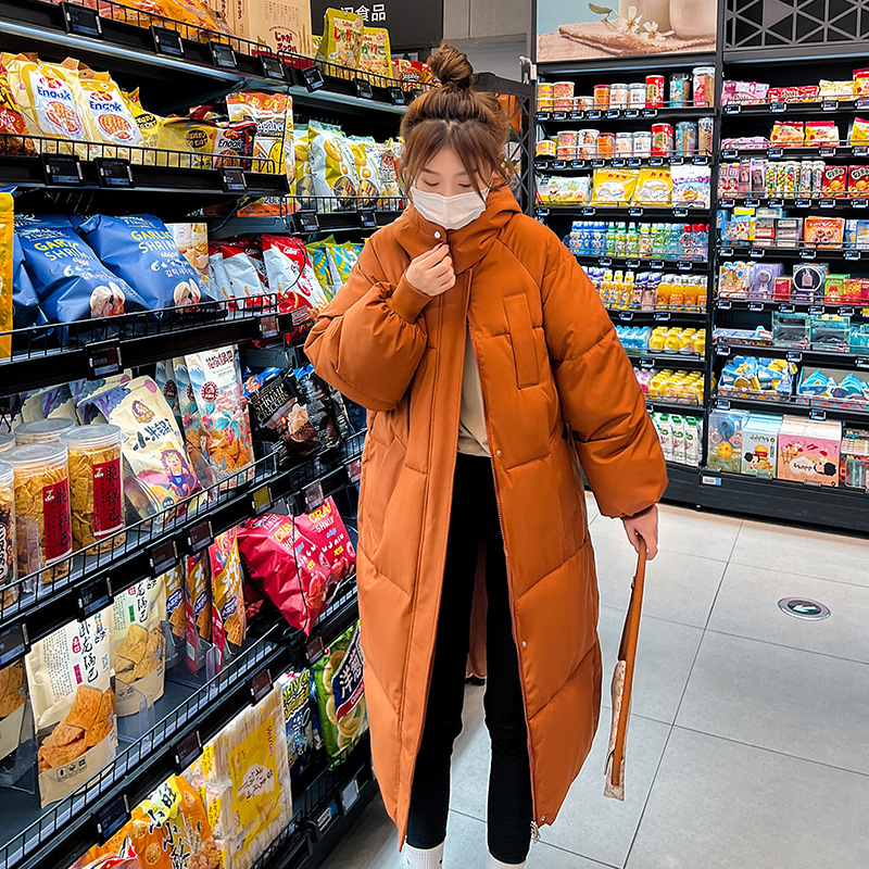 Long-length, knee-length winter new cotton-padded jacket for women, Korean-style loose down cotton-padded jacket for women, thickened cotton-padded jacket, live-streaming cross-border trade