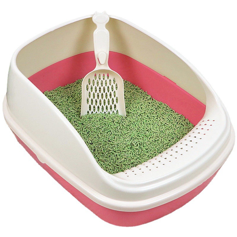 Pet litter box Semi-enclosed extra height cat toilet Large space to prevent spatter litter box pet cleaning supplies Item Picture
