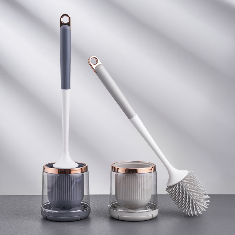 Toilet Brush Household No Dead Corner No Punching Toilet Brush Toilet Toilet Long Handle Imitation Silicone Cleaning Brush Magic