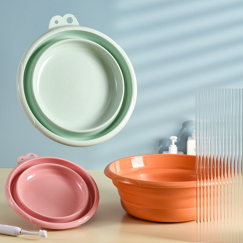 硅胶折叠水盆儿童洗脸盆 伸缩家用婴儿水盆子洗菜盆 折叠脸盆批发