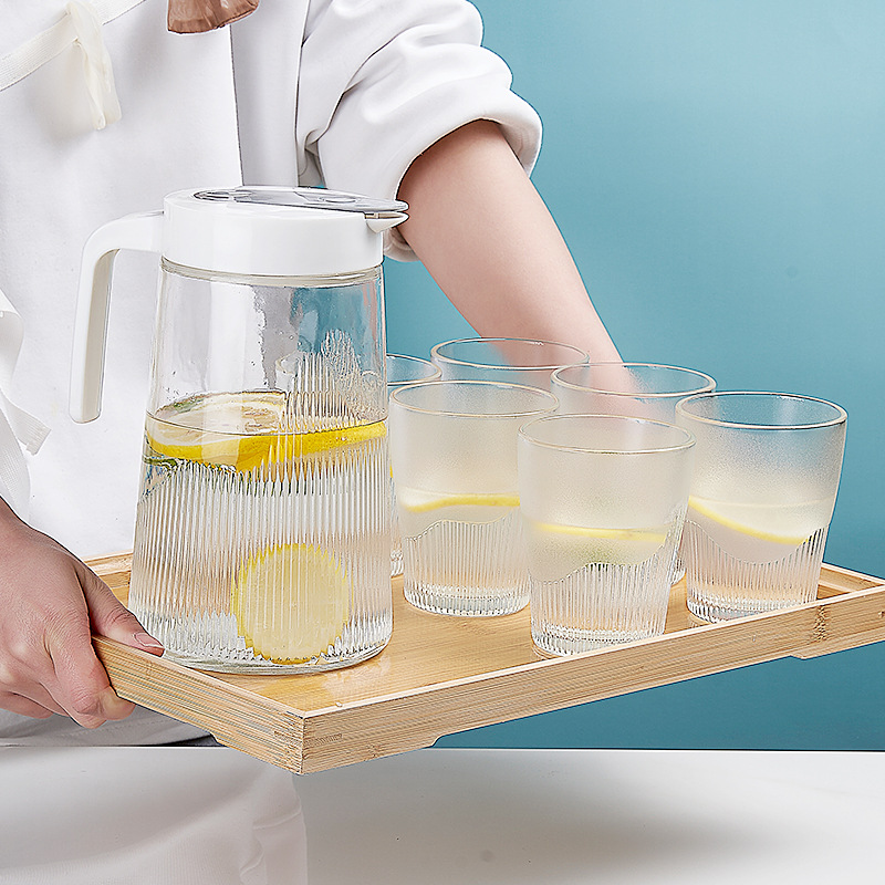 Baileco cold water bottle, glass water bottle, large Capacity household set, Duck Beak Mountain Water bottle Application Scenario