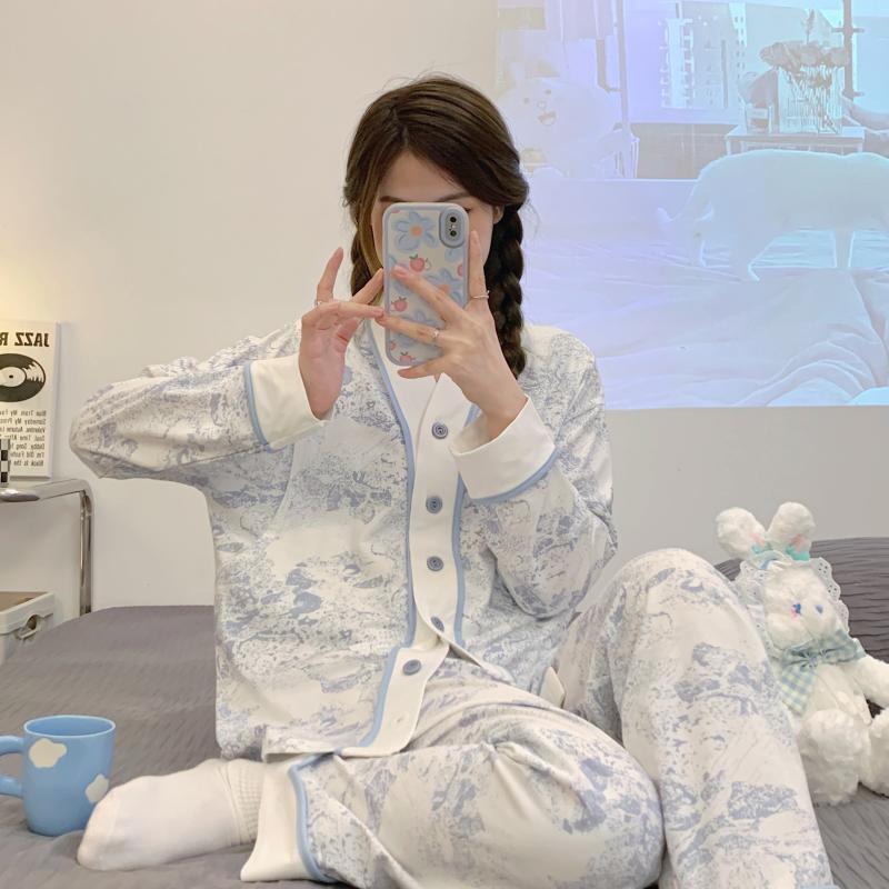 月子服春秋纯棉产后孕妇睡衣夏季薄款89月份10产妇哺乳衣喂奶套11产品图