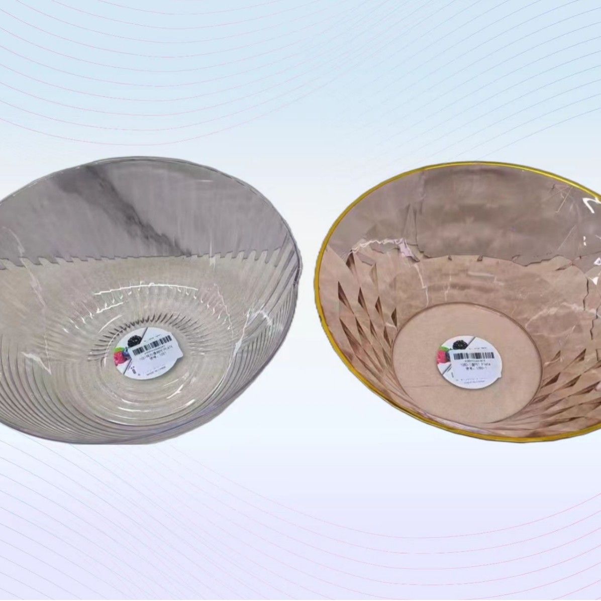 Water ripple fruit plate, food-grade household living room transparent fruit plate, fashionable snack and dried fruit display plate Application Scenario