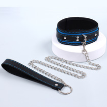 sm traction rope wrapped edge blue collar collar set binding bondage adult sex toys necklace wholesale female sex toys