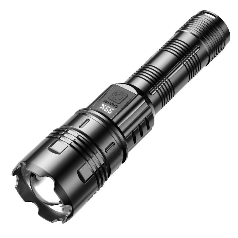 Cross-Border White Laser Flashlight Strong Charging Telescopic Zoom Ultra Long Range Outdoor Camping Light Portable Lighting Flashlight Item Picture