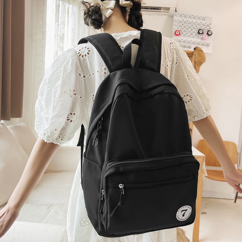 Casual, simple and artistic solid-color backpacks for couples, casual hand-held backpacks for Korean and Japanese middle school students details Picture