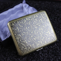 Authentic 20 cigarettes you send ultra-thin cigarette box automatic clamshell double-sided stainless steel metal Tang Cao retro factory wholesale