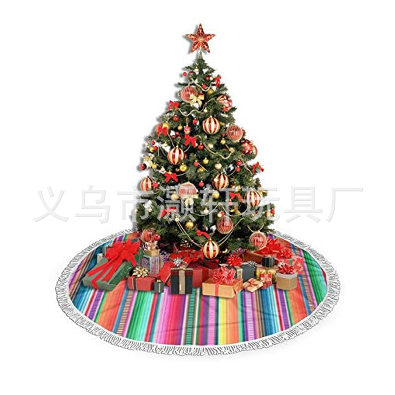 Mexican Carnival Carnival colorful fringe tree skirt shopping mall layout tree skirt Christmas tree skirt full figure