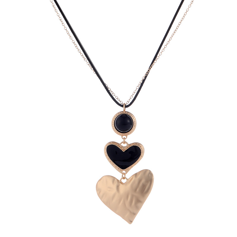 Suéter cadena cross-border blast amazon corazón melocotón colgante europa y américa metal nicho temperamento largo collar Item Picture
