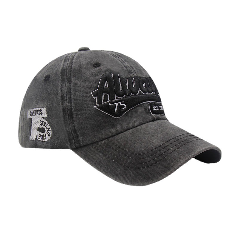 Cross-Border Foreign Trade Vintage Do Old Washed Cowboy Baseball Caps For Men And Women Street Hundred Alphabets Embroidered Curved Eaves Cap Item Picture