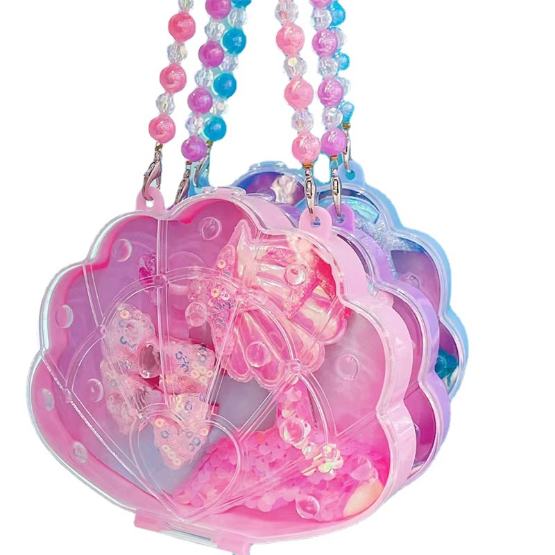 Children's Jewelry Gift Box Handbag Set Children's Birthday Gift Cute Girl Creative Necklace Clip Item Picture