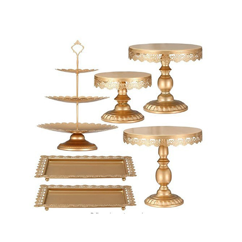 European Iron Cake Rack Set Wedding Decoration Dessert Shop Dessert Rack Cocktail Party Props Cake Plate