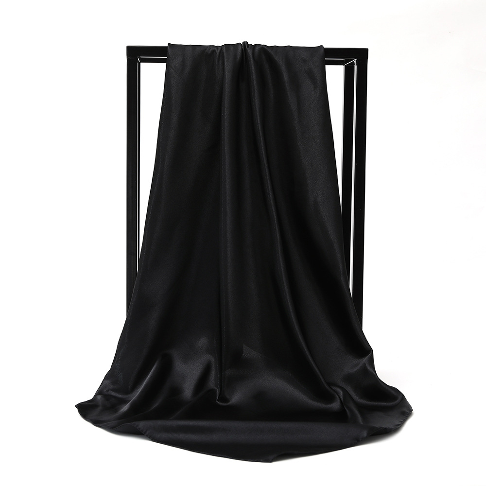 单色大方巾女韩版百搭文艺围巾纯色复古职业商务领巾方巾头巾批发