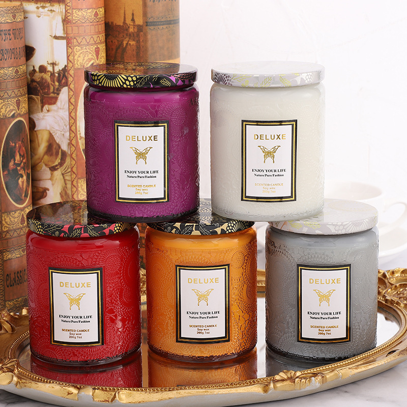 Scented Candle Glass Home Scented Candle Smokeless handmade soy wax with hand gift romantic scented candle