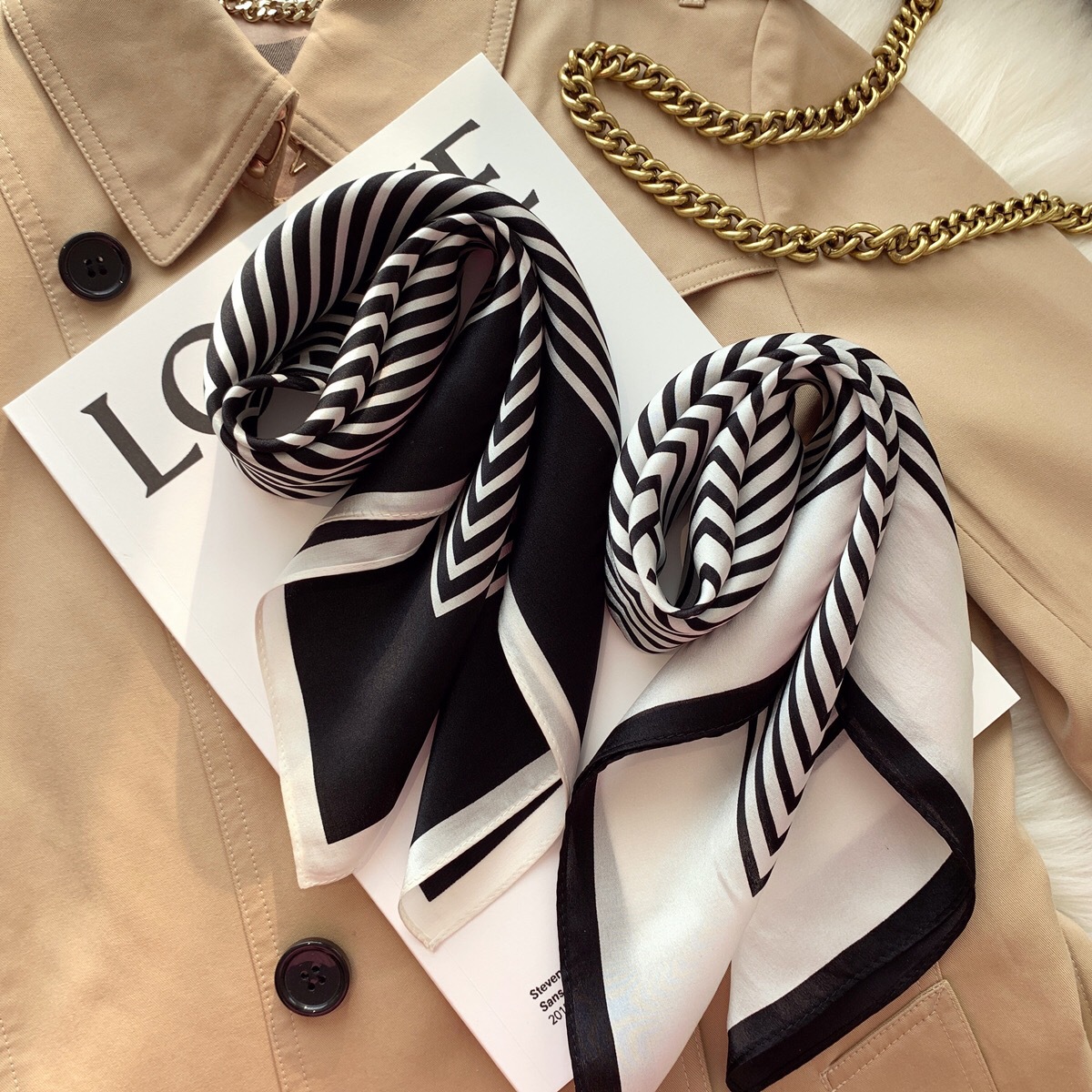 Cross-Border New Silk Scarf Female Spring And Summer Fashion Senior Sense Korean Version All Match Silk Silk Scarf Silk Square Scarf Custom Wholesale