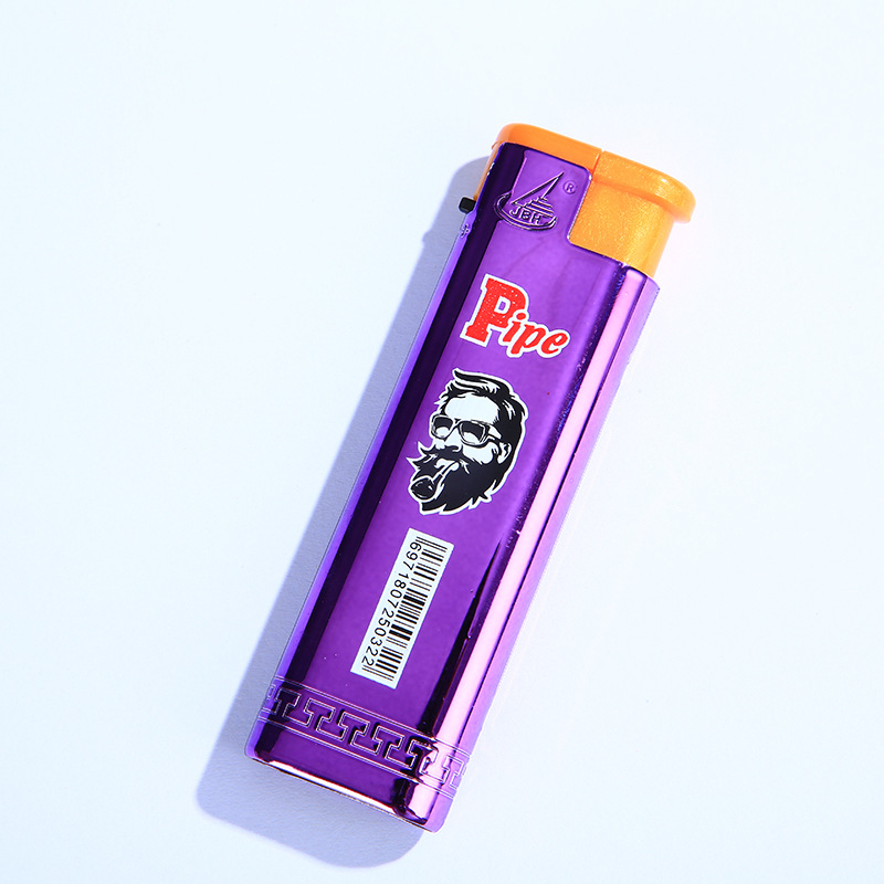 Today's new men's pipe with a five-color metal casing, windproof direct-flush lighter, custom-made, inflatable and durable wholesale Item Picture