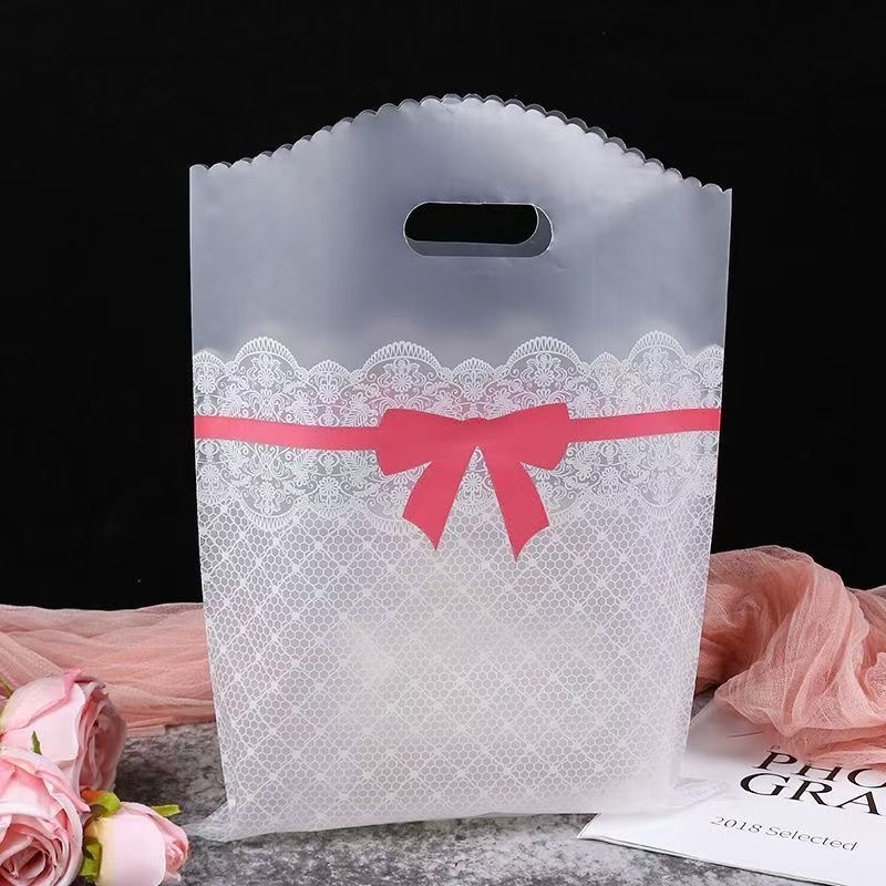 Wholesale flat-mouth plastic bags for mobile phone boxes, handbags, underwear, earrings, shopping bags, cartoon transparent hand-held plastic bags Specification image