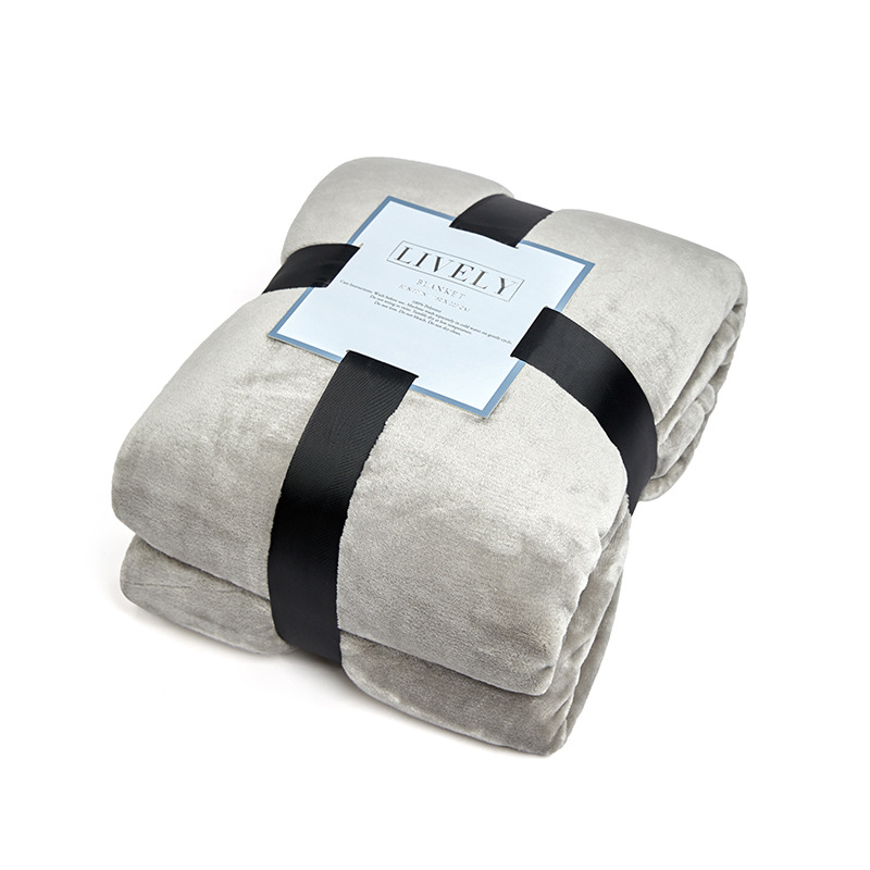 Solid Color Flannel Blanket Thickened Office Nap Blanket Air Conditioning Blanket Single Sofa Cover Blanket Blanket Blanket Blanket Quilt Item Picture
