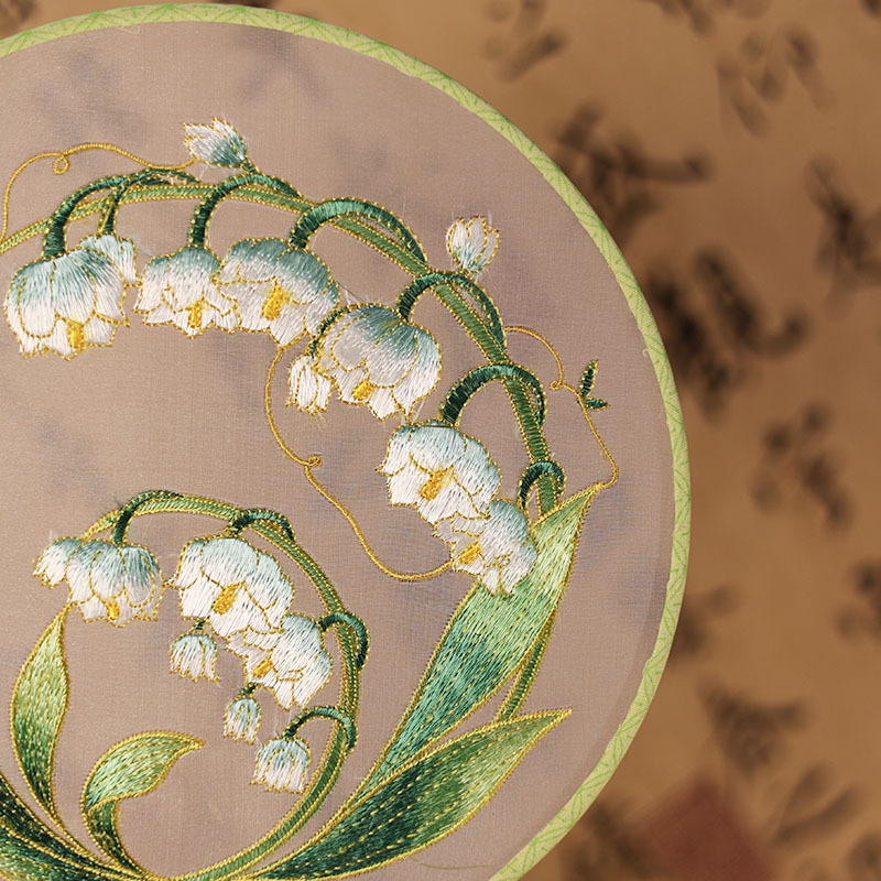 刺绣扇子古风绣花团扇古风汉服扇古典扇舞蹈扇团扇旗袍扇古典圆扇详情图2