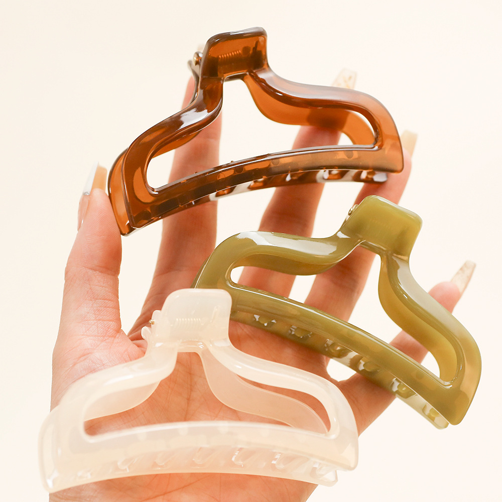 South Korea's New Jelly Transparent Grab Clip Hairpin Simple Temperament Back Head Hairpin Shark Clip Large Clip Hair Accessories details Picture